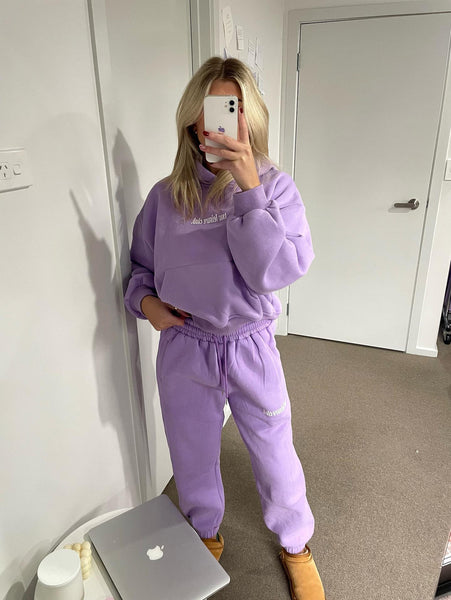 tsw leisure club - SEE THE GOOD purple trackpants