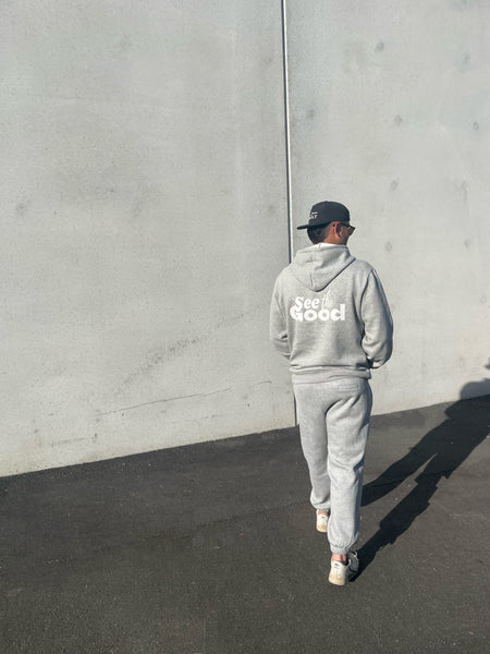 tsw leisure club - SEE THE GOOD earl grey longline hoodie