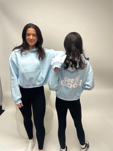 tsw leisure club - SEE THE GOOD ice blue hoodie