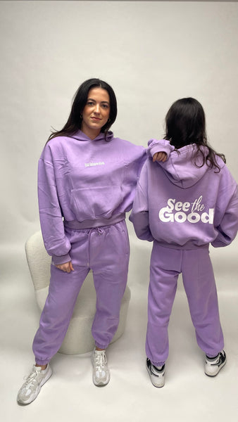 tsw leisure club - SEE THE GOOD purple trackpants