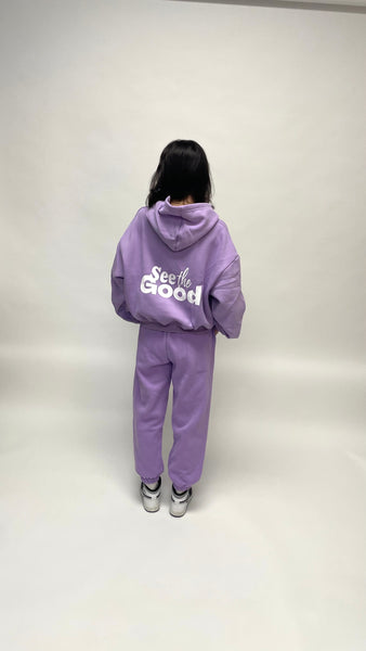 tsw leisure club - SEE THE GOOD purple trackpants