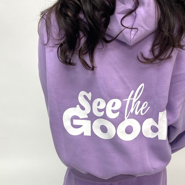 tsw leisure club - SEE THE GOOD purple hoodie