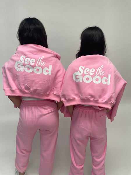 tsw leisure club - SEE THE GOOD pinky trackpants