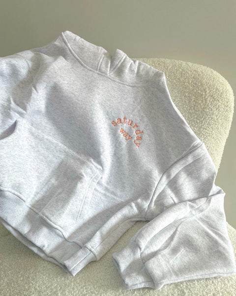 tsw leisure club - white grey x orange soda hoodie