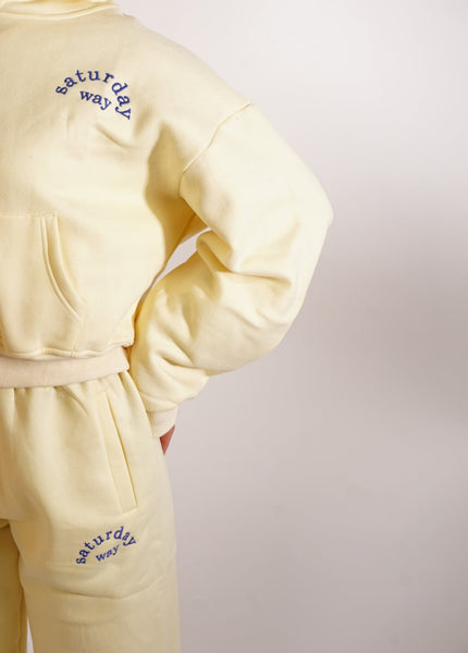 tsw leisure club - buttercream x royal blue hoodie