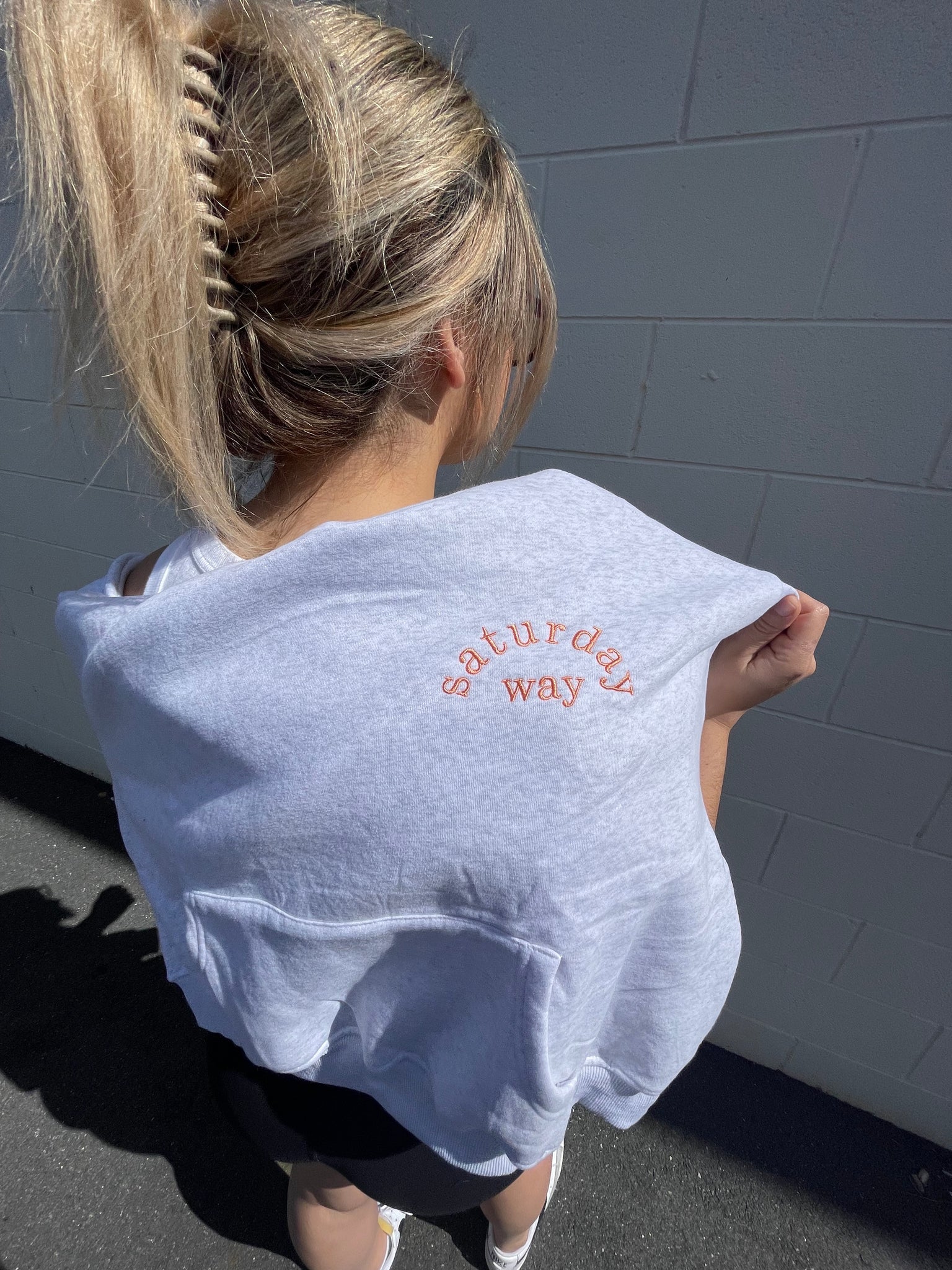 tsw leisure club - white grey x orange soda hoodie