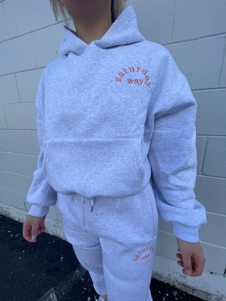 tsw leisure club - grey x orange soda trackpant