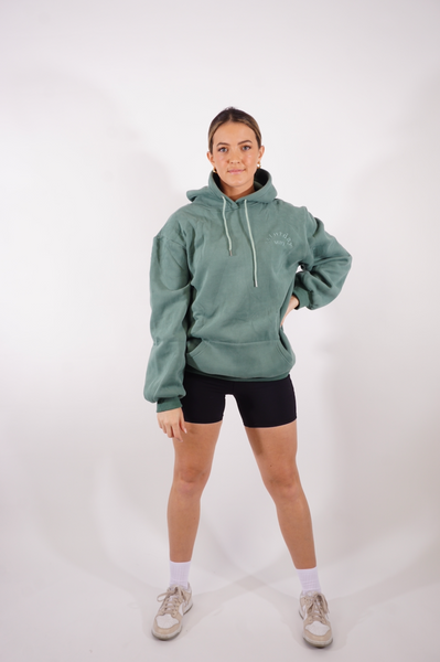 tsw leisure club - soft evergreen longline unisex hoodie