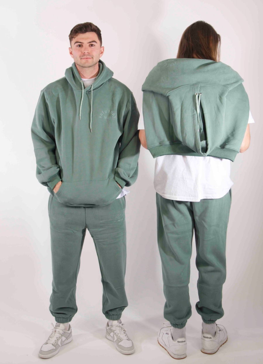 tsw leisure club - soft evergreen longline unisex hoodie